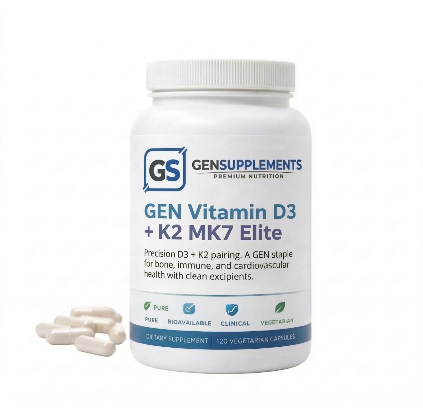 GEN Vitamin D3 + K2 MK7 Elite